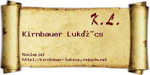 Kirnbauer Lukács névjegykártya